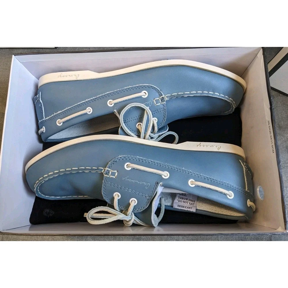 READ Canoos Golf Shoes Women's 11 Steele Blue Leather 2.0 Boat Shoe Loafer